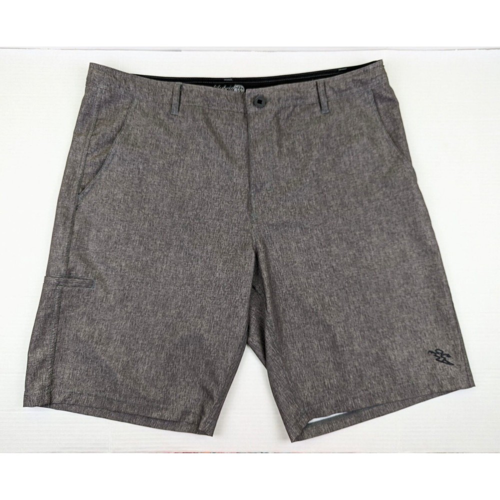 Da Hui Men's 40 Hybrid Shorts Gray Drawstring Casual Beach Lightweight Stretch